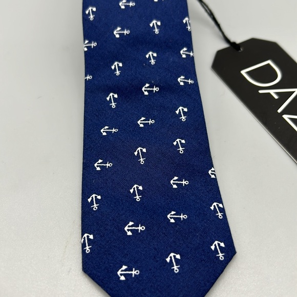 Dazi Skinny Tie Nautical Ship Anchors print - Picture 2 of 3